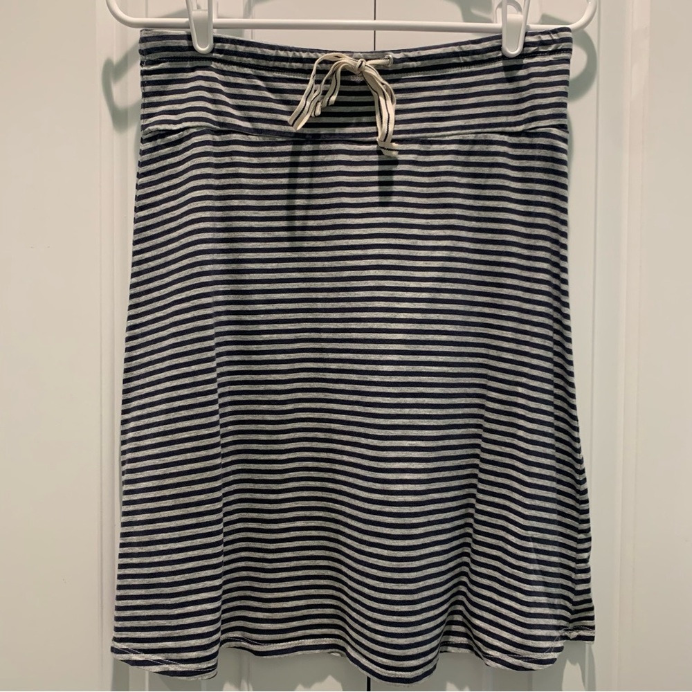 GAP Striped Cotton Skirt with drawstring waist. Black & gray grey. S